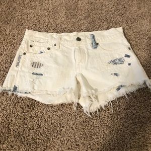 White Denim Cutoffs